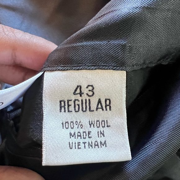 Men’s Versini 100% Wool Pinstripe Blazer Black Color Jacket Sports Coat 43 R - Picture 9 of 10